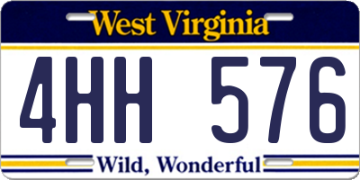 WV license plate 4HH576