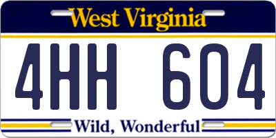 WV license plate 4HH604