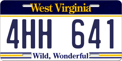 WV license plate 4HH641