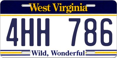 WV license plate 4HH786