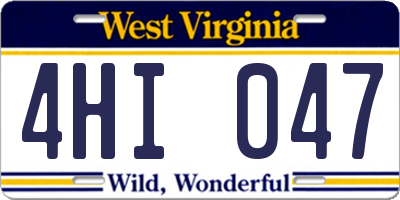 WV license plate 4HI047