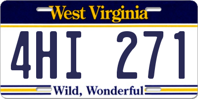 WV license plate 4HI271
