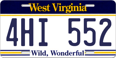 WV license plate 4HI552