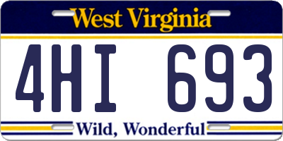 WV license plate 4HI693