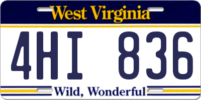 WV license plate 4HI836