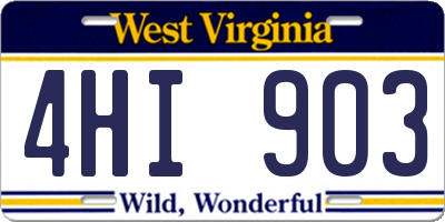 WV license plate 4HI903