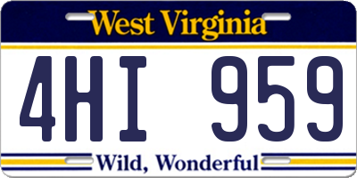 WV license plate 4HI959