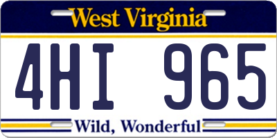 WV license plate 4HI965