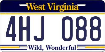 WV license plate 4HJ088
