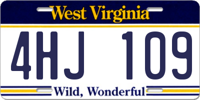 WV license plate 4HJ109