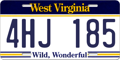 WV license plate 4HJ185