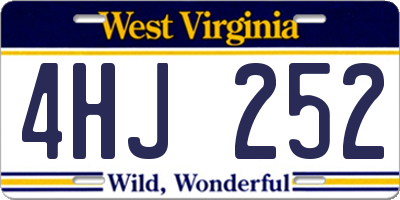 WV license plate 4HJ252