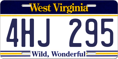 WV license plate 4HJ295