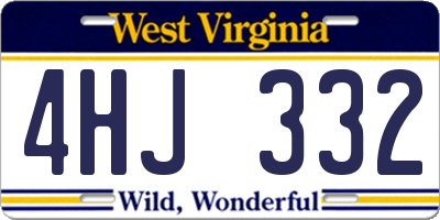 WV license plate 4HJ332