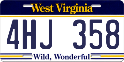 WV license plate 4HJ358