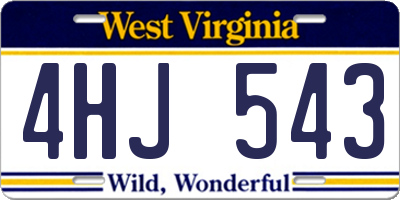 WV license plate 4HJ543