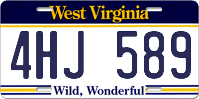 WV license plate 4HJ589