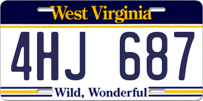 WV license plate 4HJ687