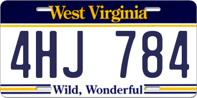 WV license plate 4HJ784