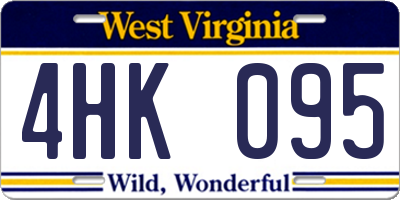 WV license plate 4HK095