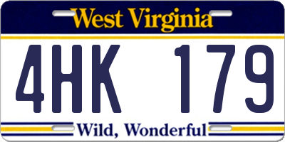 WV license plate 4HK179
