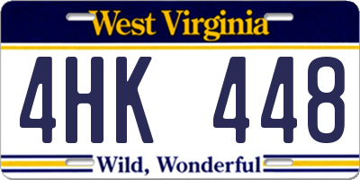 WV license plate 4HK448