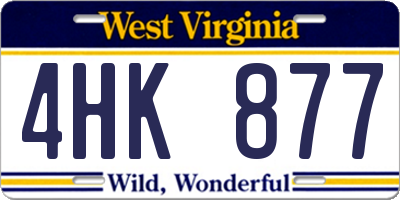 WV license plate 4HK877