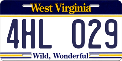 WV license plate 4HL029