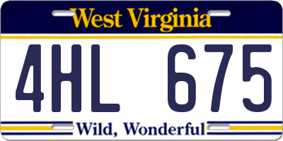 WV license plate 4HL675