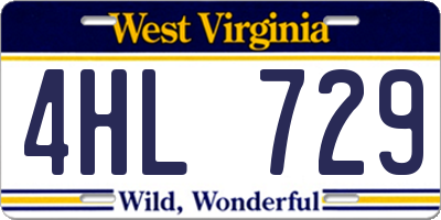 WV license plate 4HL729