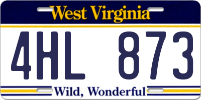 WV license plate 4HL873