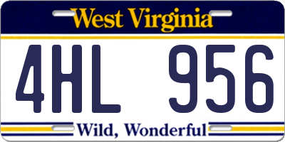 WV license plate 4HL956