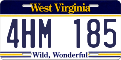 WV license plate 4HM185