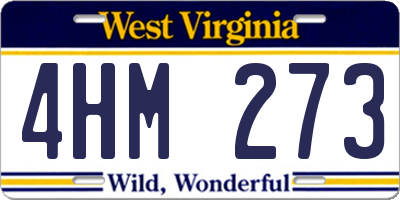 WV license plate 4HM273