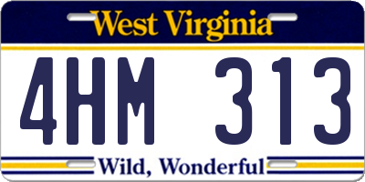 WV license plate 4HM313