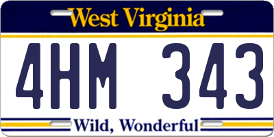 WV license plate 4HM343