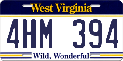 WV license plate 4HM394