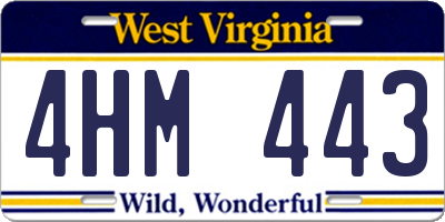WV license plate 4HM443