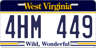 WV license plate 4HM449