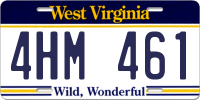 WV license plate 4HM461