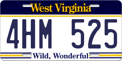WV license plate 4HM525