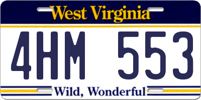 WV license plate 4HM553