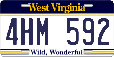 WV license plate 4HM592