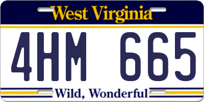 WV license plate 4HM665