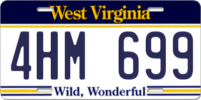 WV license plate 4HM699