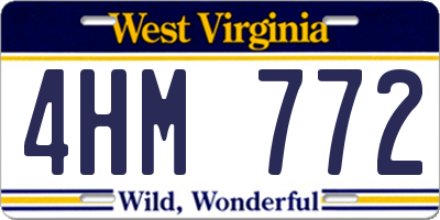 WV license plate 4HM772