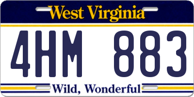 WV license plate 4HM883