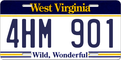 WV license plate 4HM901