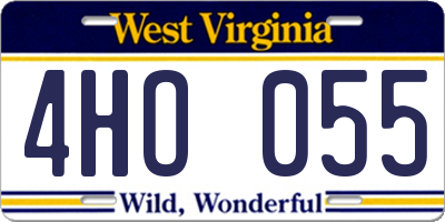WV license plate 4HO055