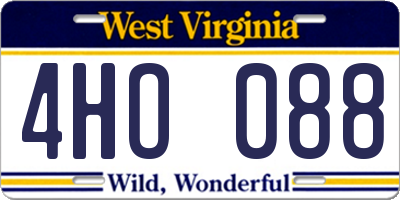 WV license plate 4HO088